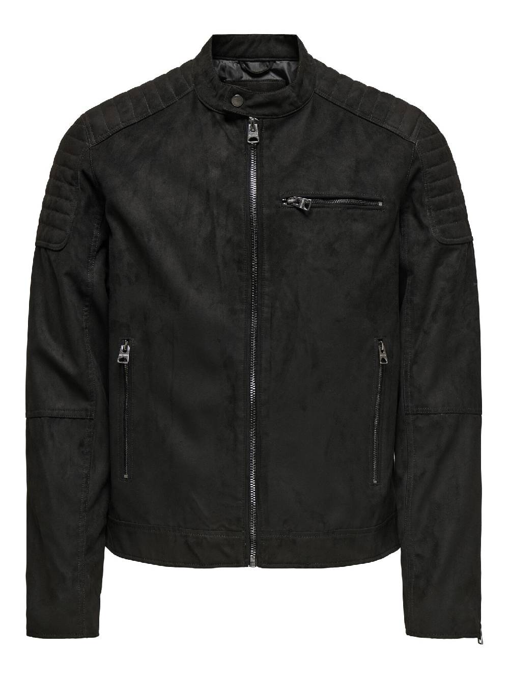 Only & Sons ONSGUS FAUX SUEDE RACER JACKET (Black) Bis zu 50% Rabatt