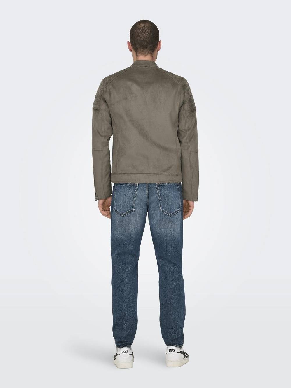Only & Sons ONSGUS FAUX SUEDE RACER JACKET (Falcon) Bis zu 60% Rabatt