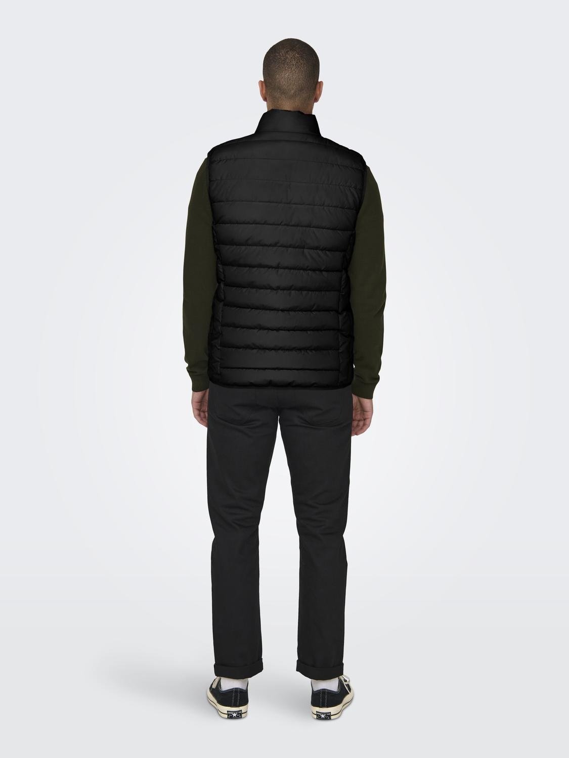 Only & Sons ONSBRODY QUILT VEST OTW VD BLACK Vierteljährliche Förderung