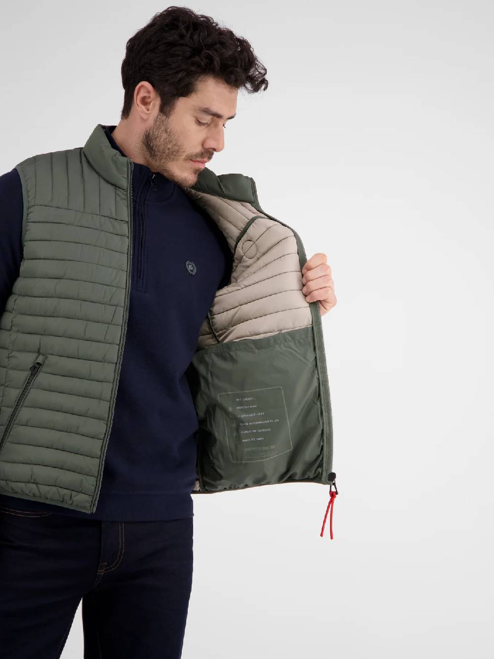 Lerros 2007341 LICHTGEWICHT VEST (618 MINERAL GREEN MELANGE) Super Rabatt