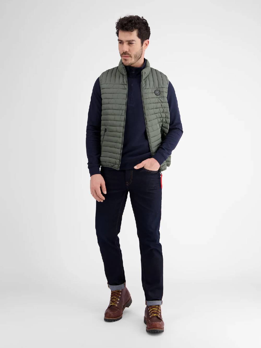 Lerros 2007341 LICHTGEWICHT VEST (618 MINERAL GREEN MELANGE) Super Rabatt