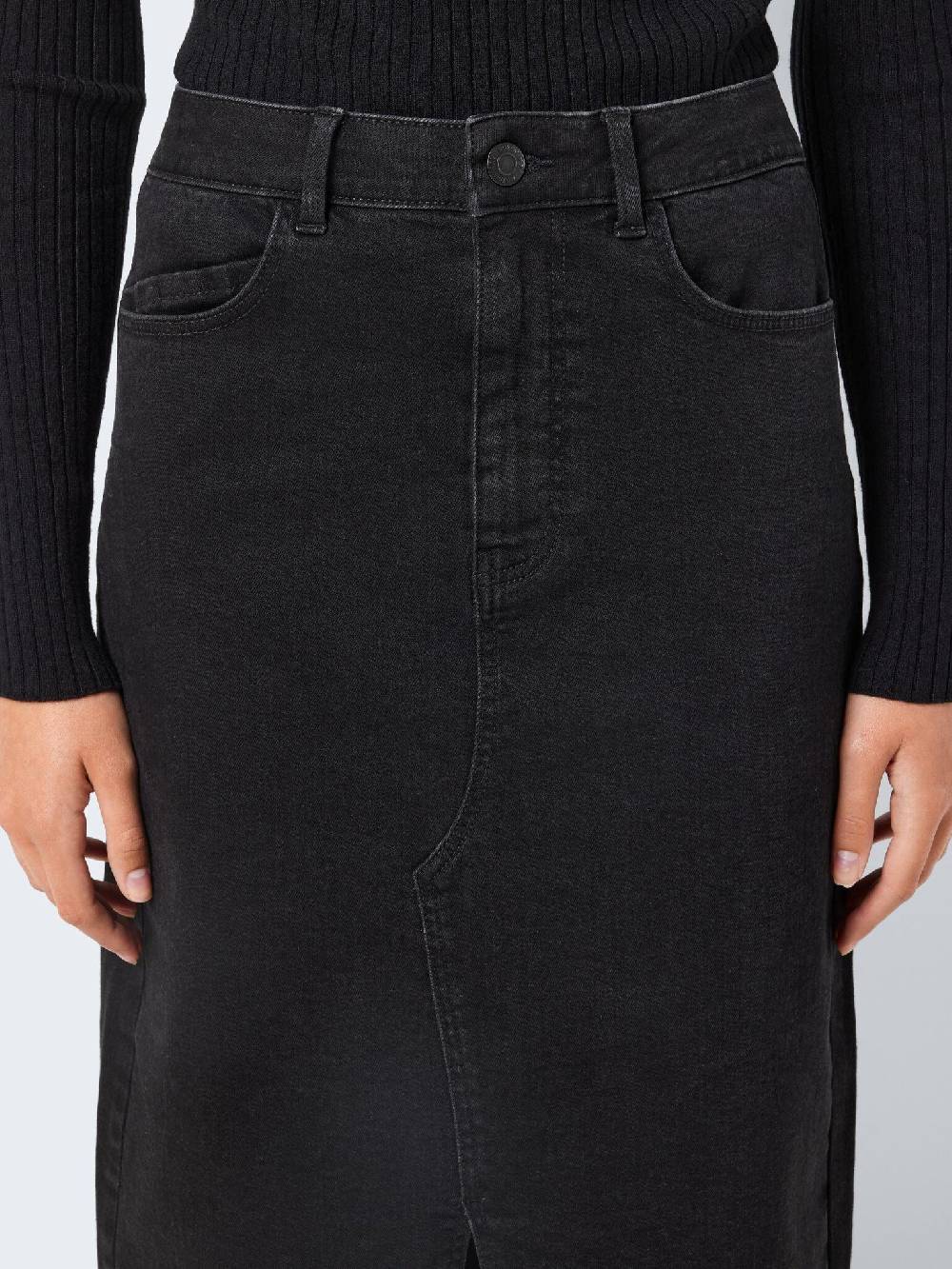 NOISY MAY KATH NW Long Skirt (Black Denim) Black Friday
