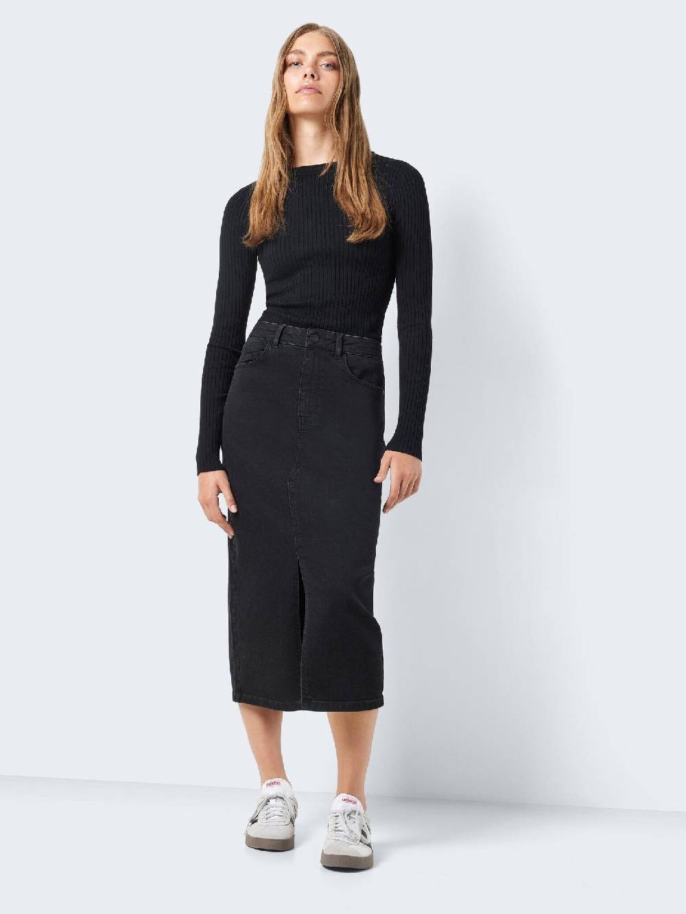 NOISY MAY KATH NW Long Skirt (Black Denim) Black Friday