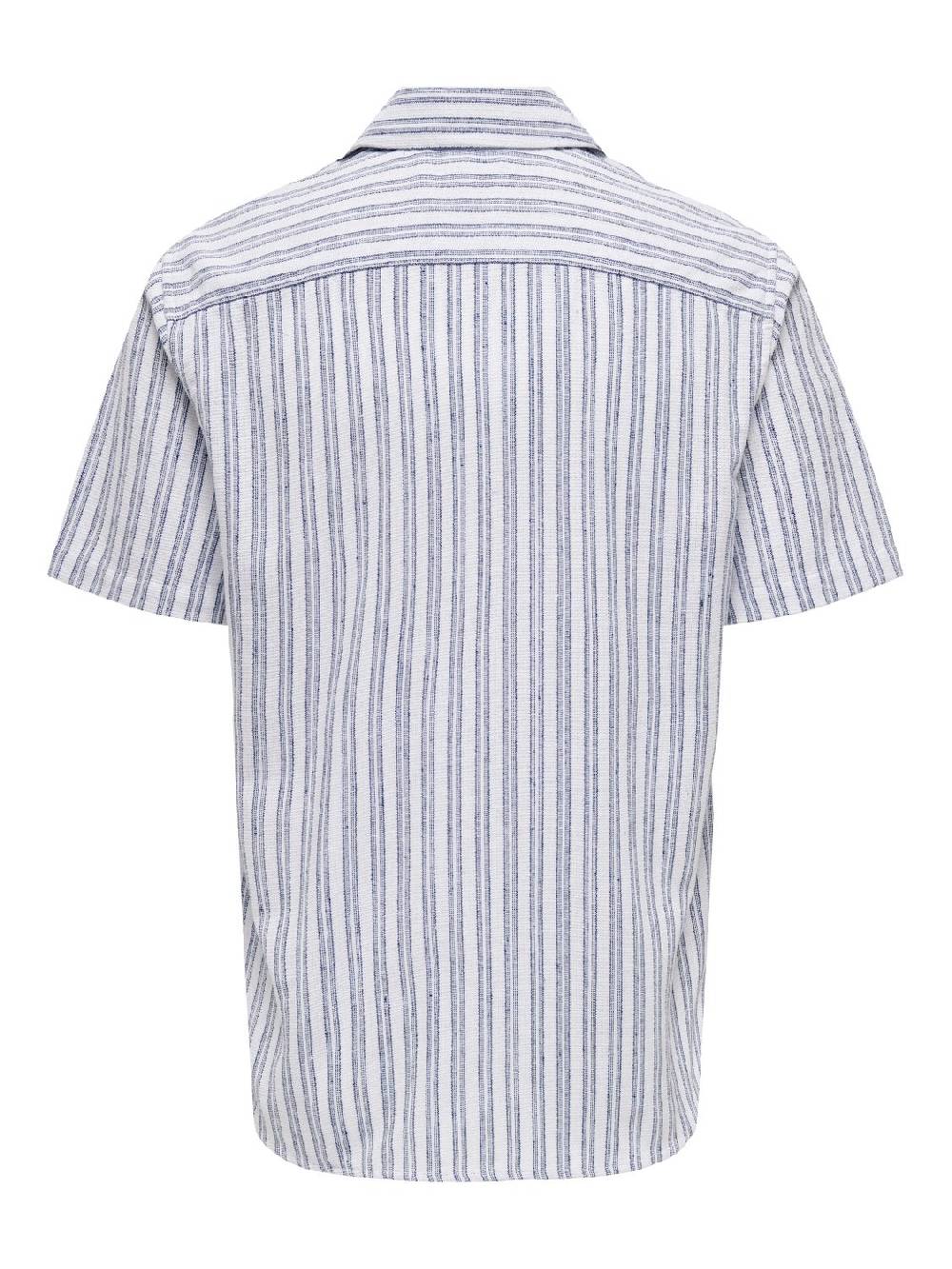 Only & Sons ONSTRUE REG SS STRUC STRIPE SHIRT SILVER LINING Sonderangebot