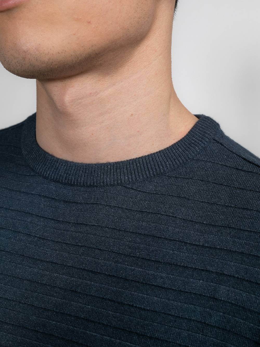 Petrol M-3040-KWR269 Men Knitwear Round Neck Basic (5185 Midnight Blue) Cyber Monday