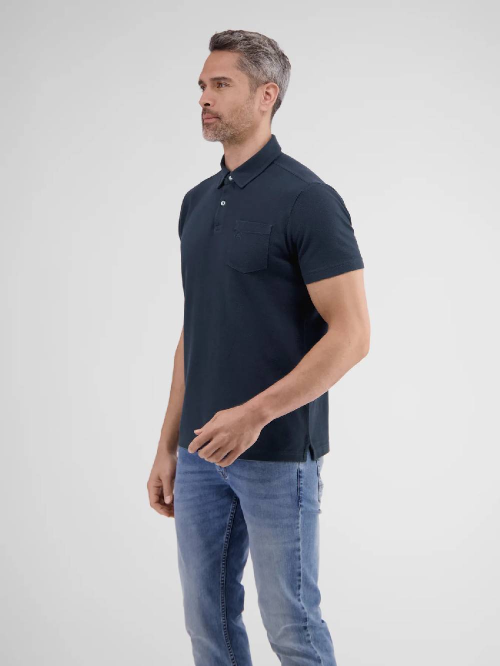 Lerros 2443204 POLOSHIRT IN SPORTIEVE WAFELPIQUÉKWALITEIT (485 CLASSIC NAVY) Günstiger Verkauf