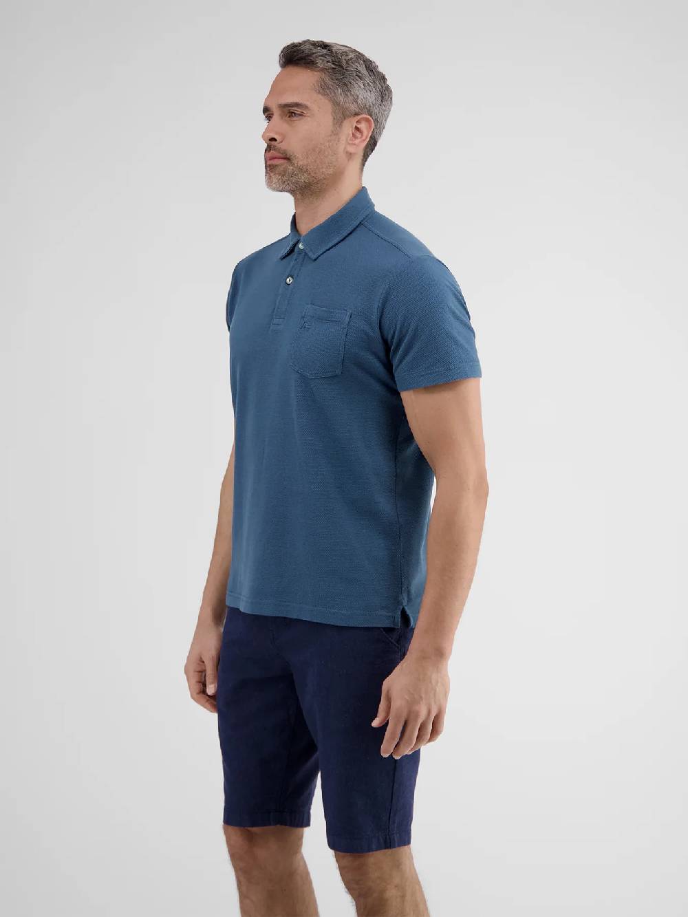 Lerros 2443204 POLOSHIRT IN SPORTIEVE WAFELPIQUÉKWALITEIT (448 STORM BLUE) Fabrikverkauf