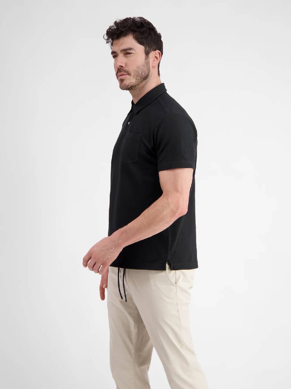 Lerros 2443204 POLOSHIRT IN SPORTIEVE WAFELPIQUÉKWALITEIT (290 BLACK) Blitzverkäufe