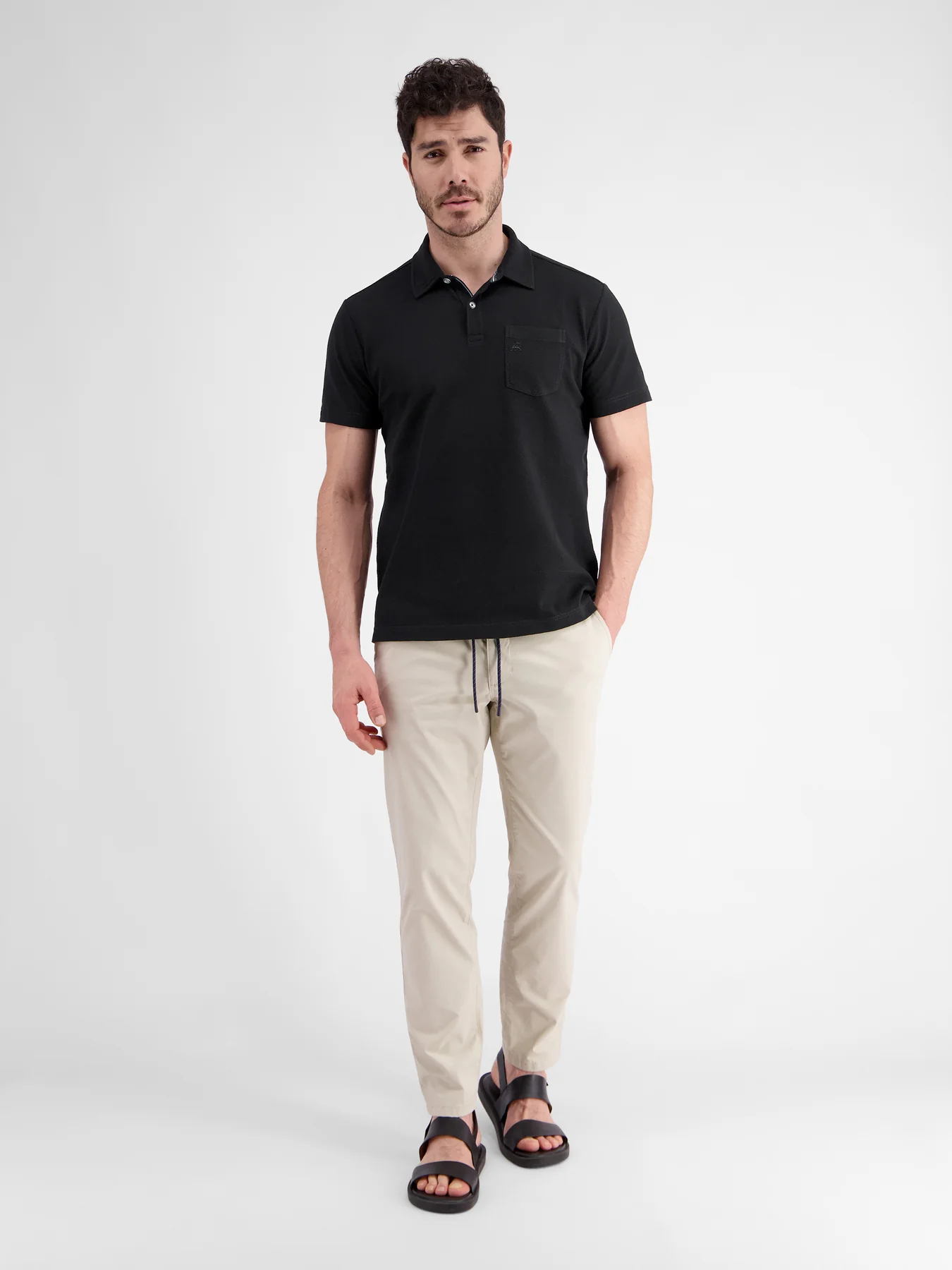 Lerros 2443204 POLOSHIRT IN SPORTIEVE WAFELPIQUÉKWALITEIT (290 BLACK) Blitzverkäufe
