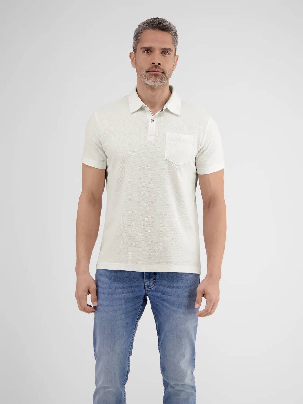 Lerros 2443204 POLOSHIRT IN SPORTIEVE WAFELPIQUÉKWALITEIT (103 BROKEN WHITE) Kostenloser Versand