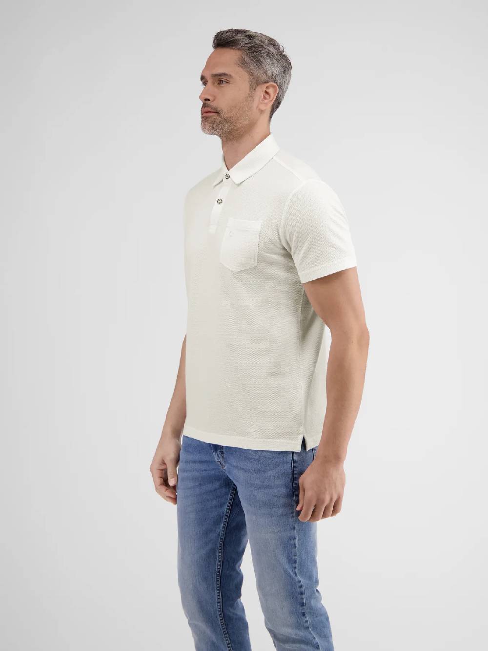 Lerros 2443204 POLOSHIRT IN SPORTIEVE WAFELPIQUÉKWALITEIT (103 BROKEN WHITE) Kostenloser Versand