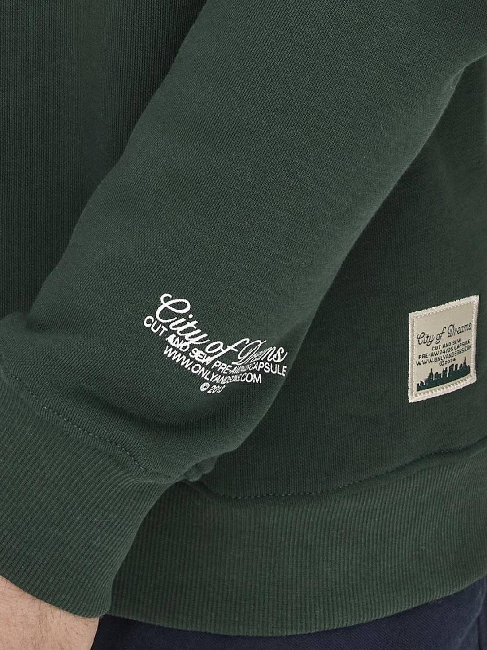 Only & Sons ONSRILEY REG 1/4 ZIP HIGH NECK SWT VD DARKEST SPRUCE Großer Ausverkauf