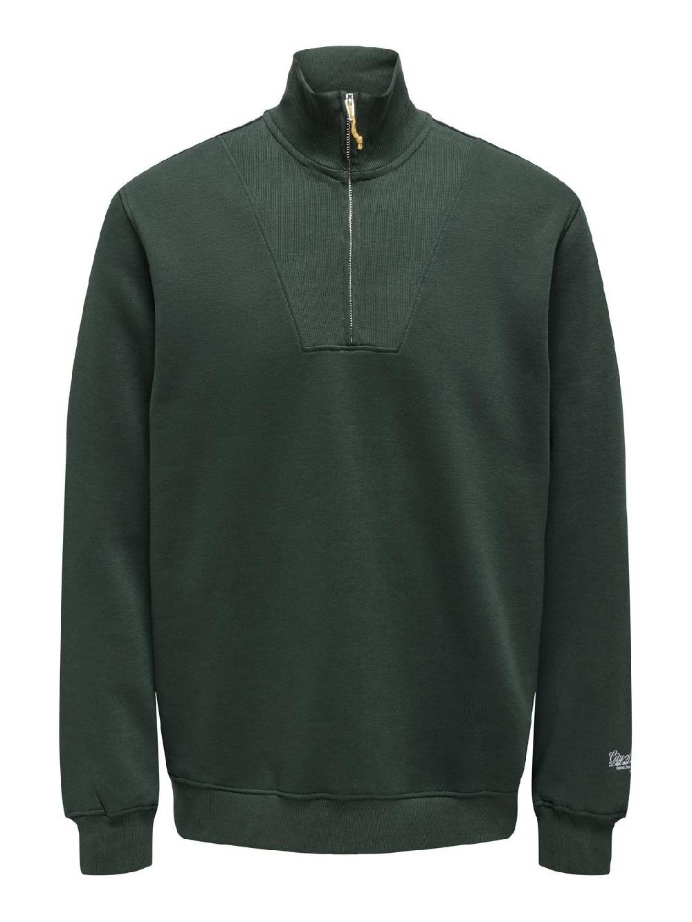 Only & Sons ONSRILEY REG 1/4 ZIP HIGH NECK SWT VD DARKEST SPRUCE Großer Ausverkauf
