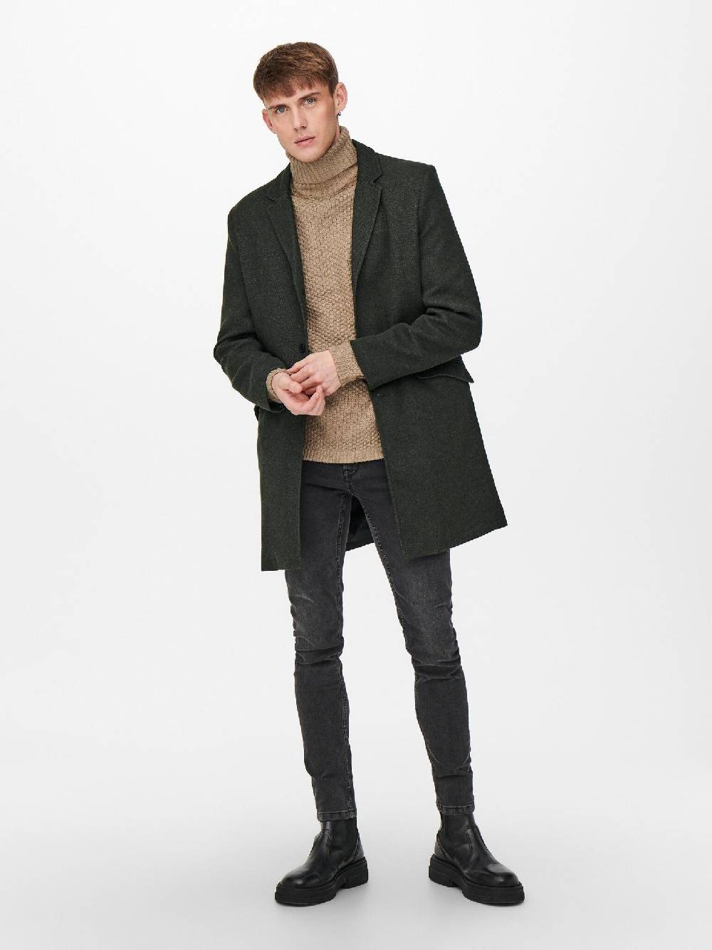 Only & Sons Onsjulian King Coat IN OTW VD CS (187719 Peat) Neuheiten