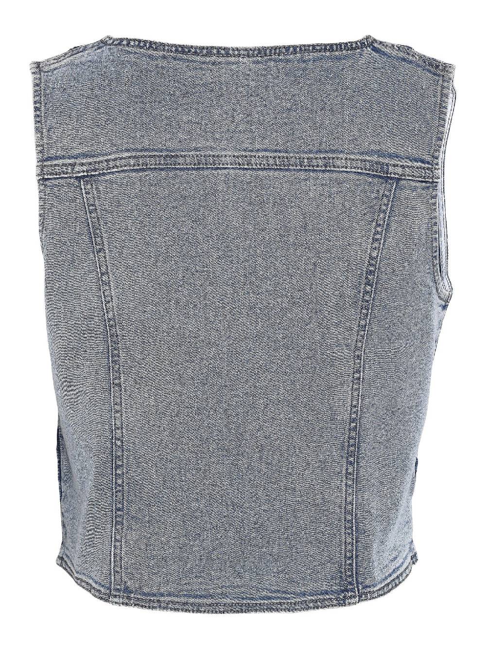 NOISY MAY NMSANNA S/L TOP VEST VI494LB (Light Blue Denim) Kostenloser Versand international