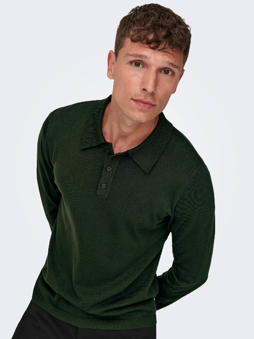 Only & Sons Onswyler Life REG 14 LS Polo Knit (218672 Rosin) Sonderangebot