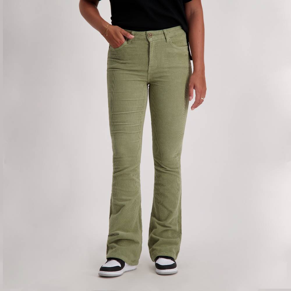 Cars Jeans Desiree Flare Corduroy L.Olive (37 Light Olive) Online Shopping