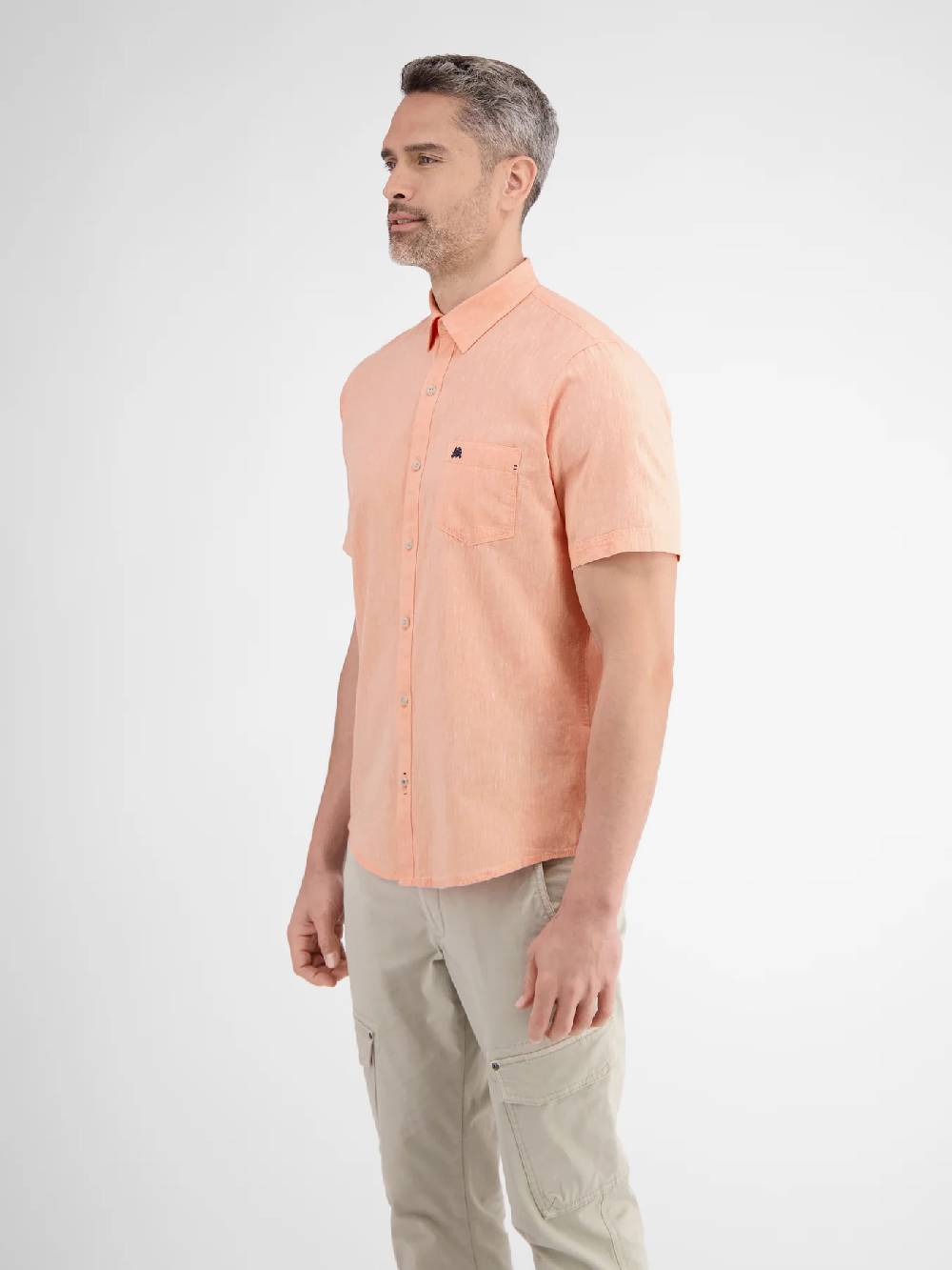 Lerros 2442010 CASUAL KATOENEN LINNEN OVERHEMD (927 MELLOW PEACH) Große Rabatte