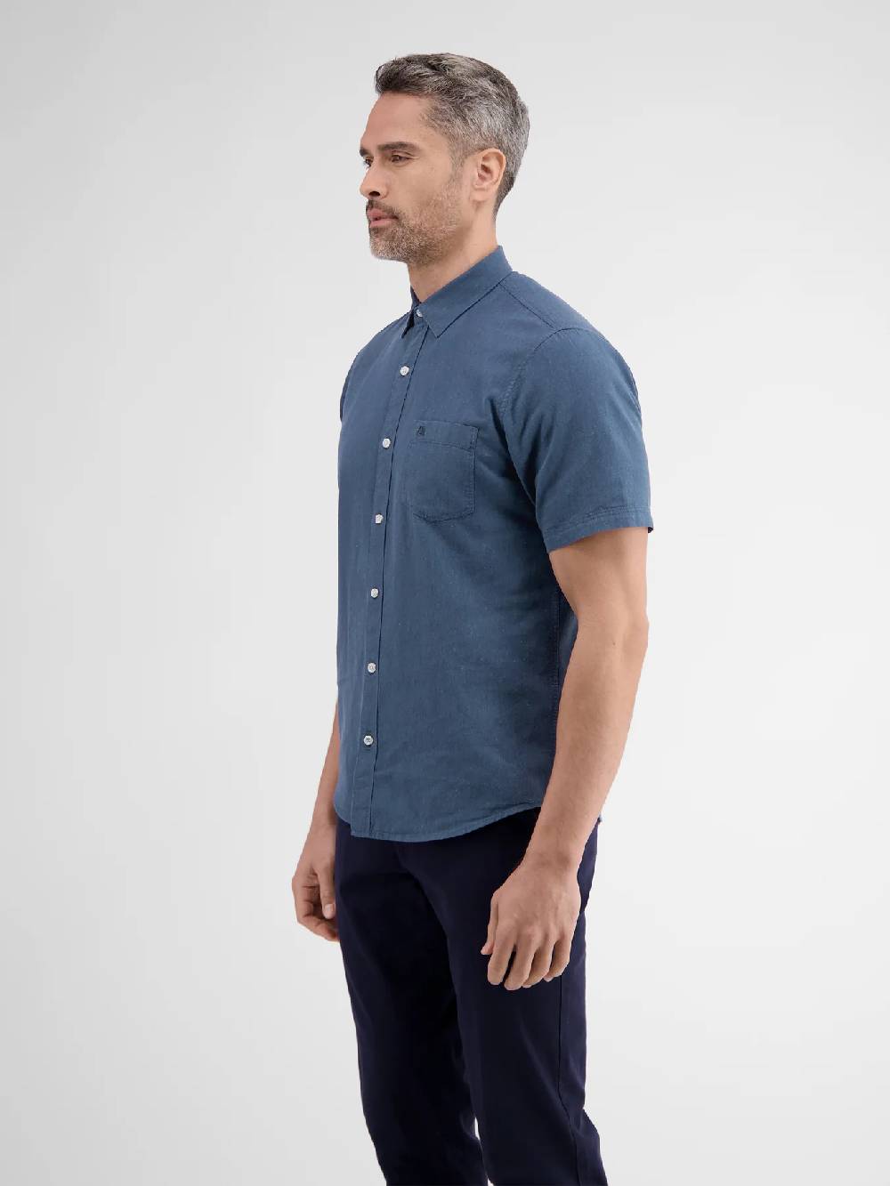 Lerros 2442010 CASUAL KATOENEN LINNEN OVERHEMD (485 CLASSIC NAVY) Bestseller