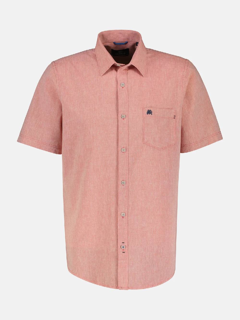 Lerros 2442010 CASUAL KATOENEN LINNEN OVERHEMD (327 DEEP CORAL RED) Räumungsverkauf