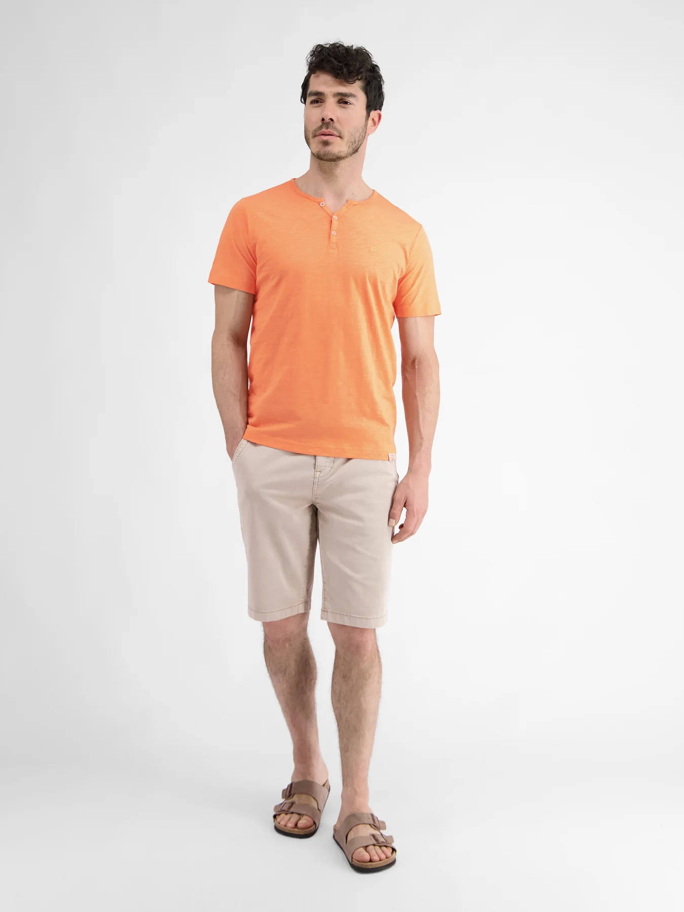 Lerros 2433908 BASIS HENLEY-SHIRT (927 MELLOW PEACH) Tägliche Deals