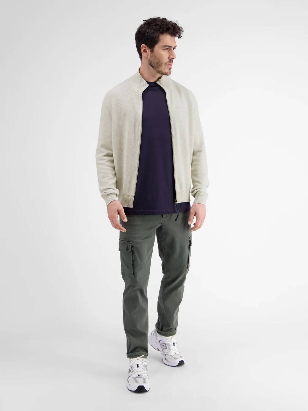 Lerros 23D5503 VEST MET OPSTAANDE KRAAG (127 FOG WHITE MELANGE) Begrenzte Freigabe