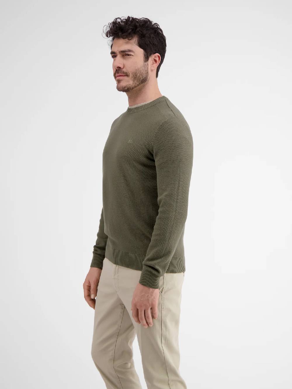 Lerros 23D5001 GEBREIDE TRUI MET RONDE HALS (659 AGED OLIVE) JETZT KAUFEN