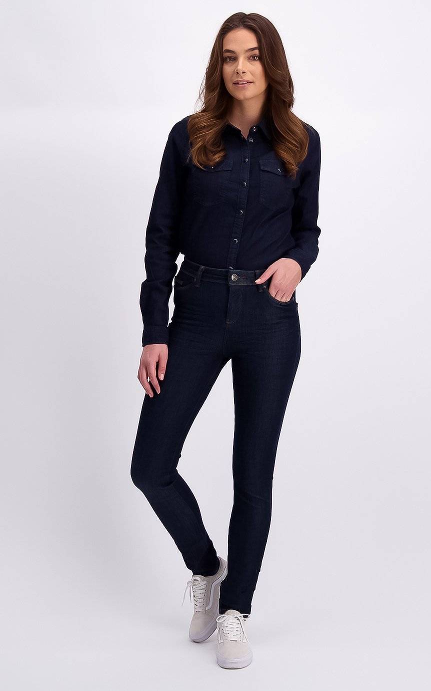 Cars Jeans BELINDA High Rise Str. Blue Rinsed Preisnachlass