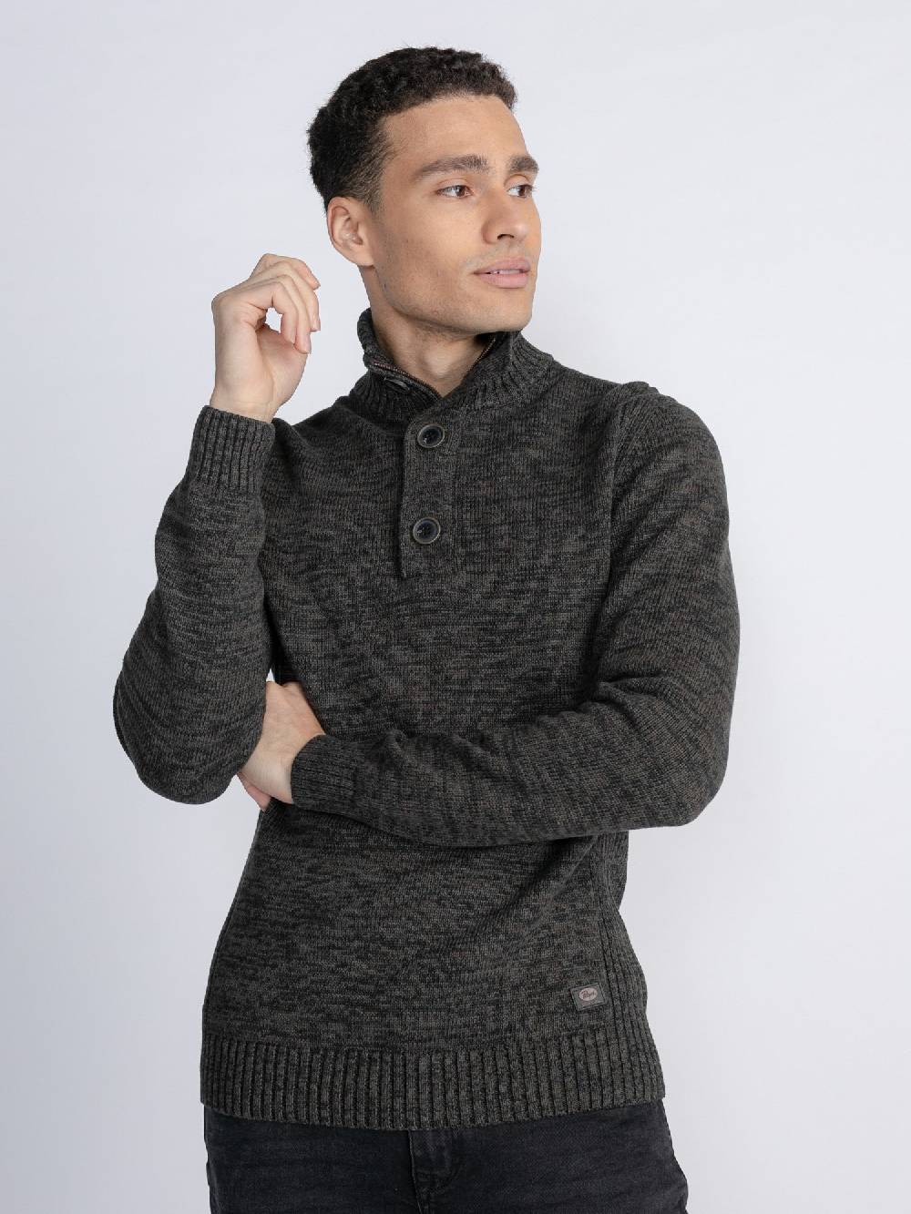 Petrol M-3030-Kwc206 - Men Knitwear Collar (6143 Forest Night) Valentinstagsangebot