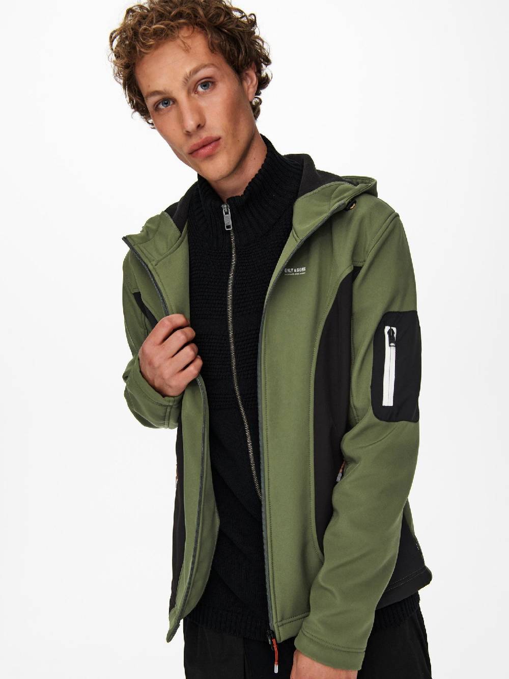Only & Sons ONSBRAD Hood softshell jacket otw (Olive Night/Black) Heißer Verkauf