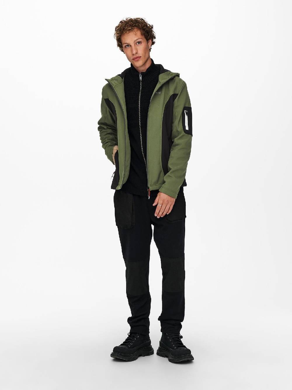 Only & Sons ONSBRAD Hood softshell jacket otw (Olive Night/Black) Heißer Verkauf