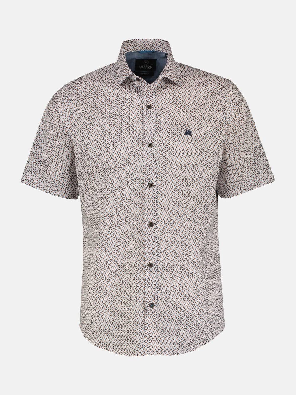 Lerros 2432303 SHIRT MET HALVE MOUW EN GEOMETRISCHE PRINT (927 MELLOW PEACH) Begrenzt auf 3 Tage
