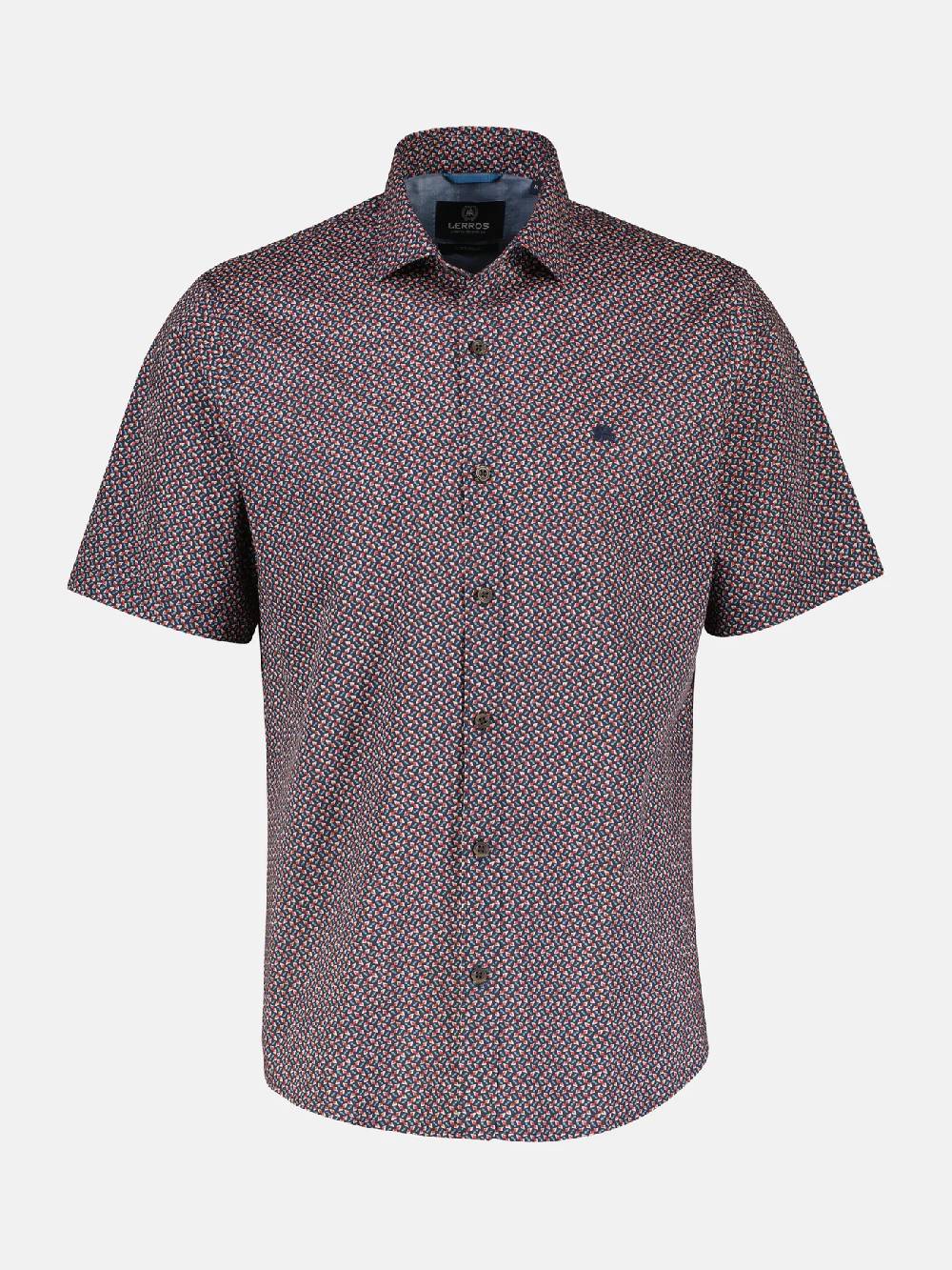 Lerros 2432303 SHIRT MET HALVE MOUW EN GEOMETRISCHE PRINT (485 CLASSIC NAVY) Black Friday Preise