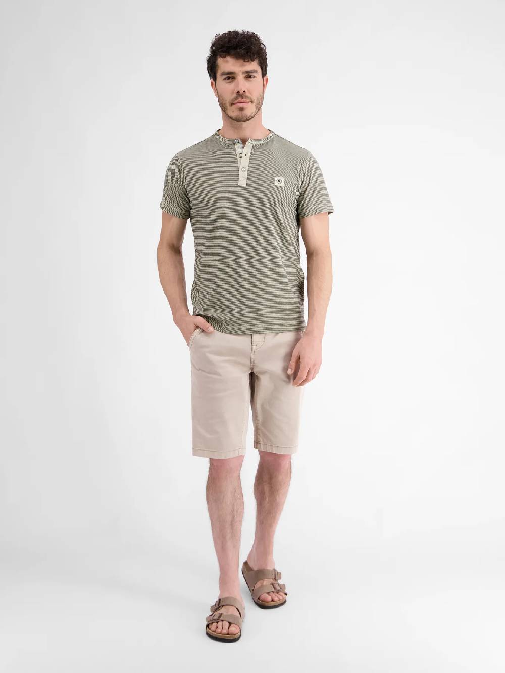 Lerros 2423910 GESTREEPT SERAFINO OVERHEMD (705 LIGHT DUNE BEIGE) Im Verkauf