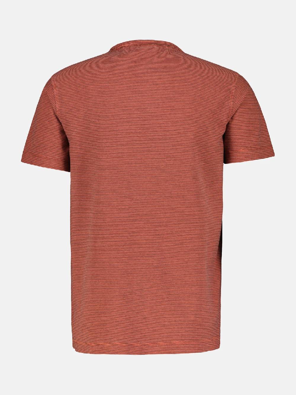 Lerros 2423910 GESTREEPT SERAFINO OVERHEMD (327 DEEP CORAL RED) 2025