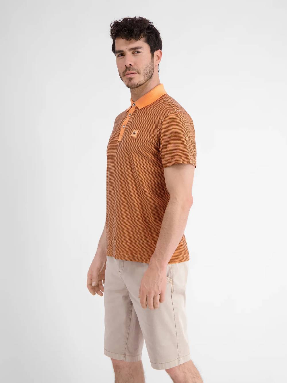 Lerros 2423211 GESTREEPT POLOSHIRT (927 MELLOW PEACH) Online