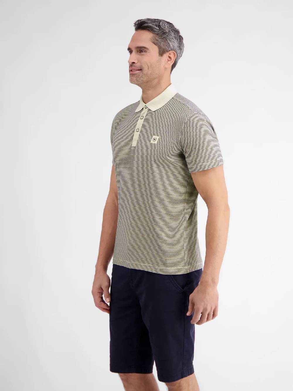 Lerros 2423211 GESTREEPT POLOSHIRT (705 LIGHT DUNE BEIGE) Outlet