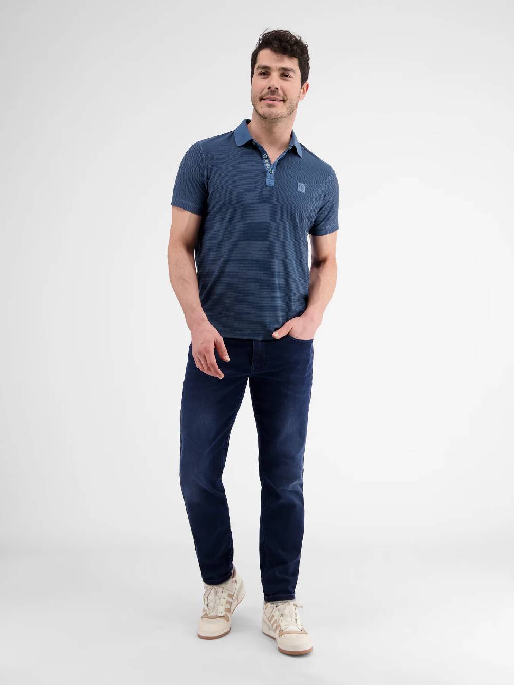 Lerros 2423211 GESTREEPT POLOSHIRT (448 STORM BLUE) Auslauf