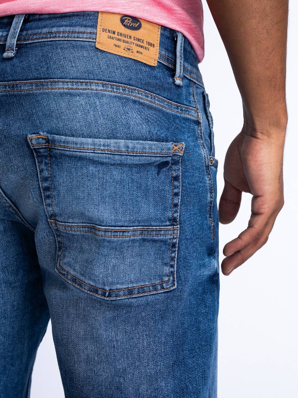 Petrol BLIZZARD DENIM SHORT RELAXED FIT M-1040-SHO003 (medium stone 5755) Jubiläumsangebot