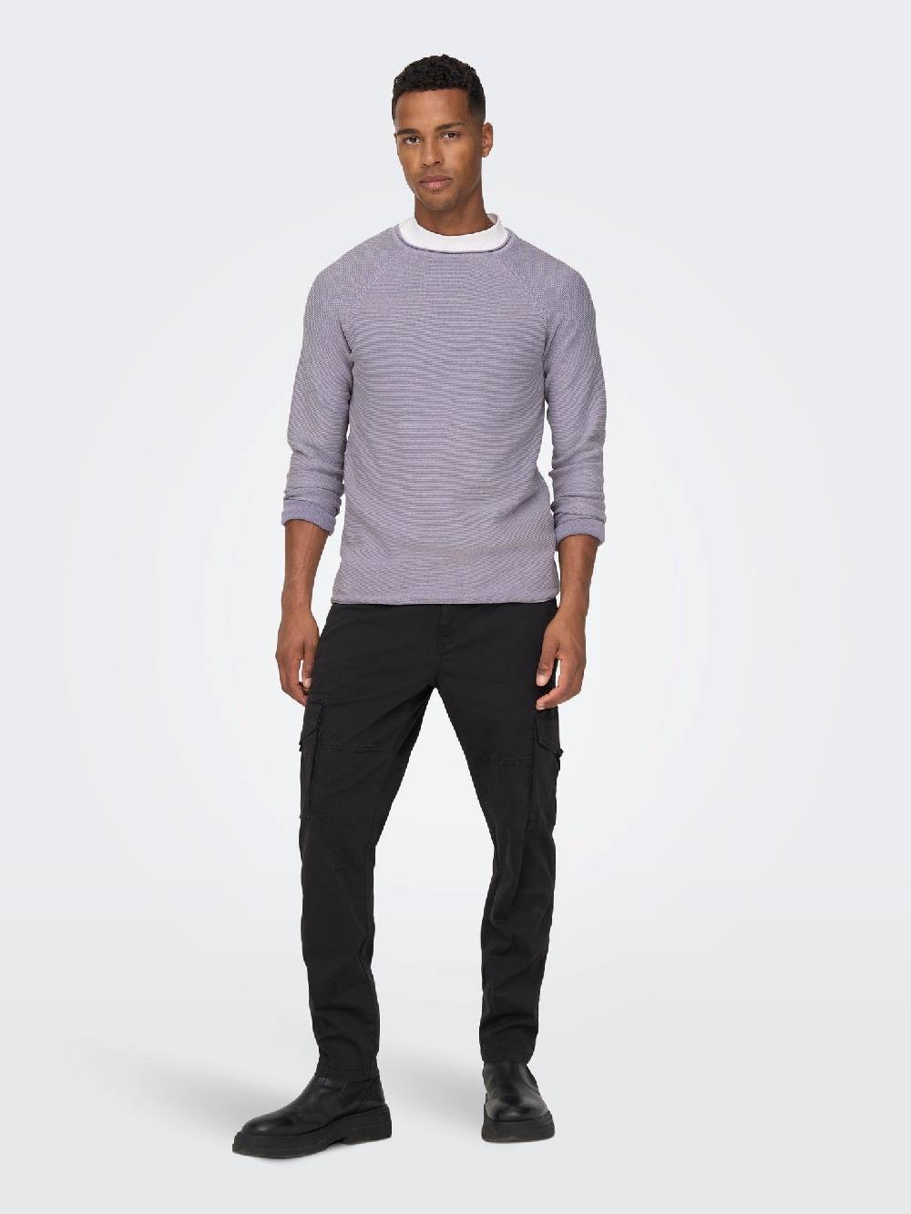 Only & Sons ONSDEXTOR 12 Wash Raglan Knit (22016131 Purple Ash) Tägliche Deals