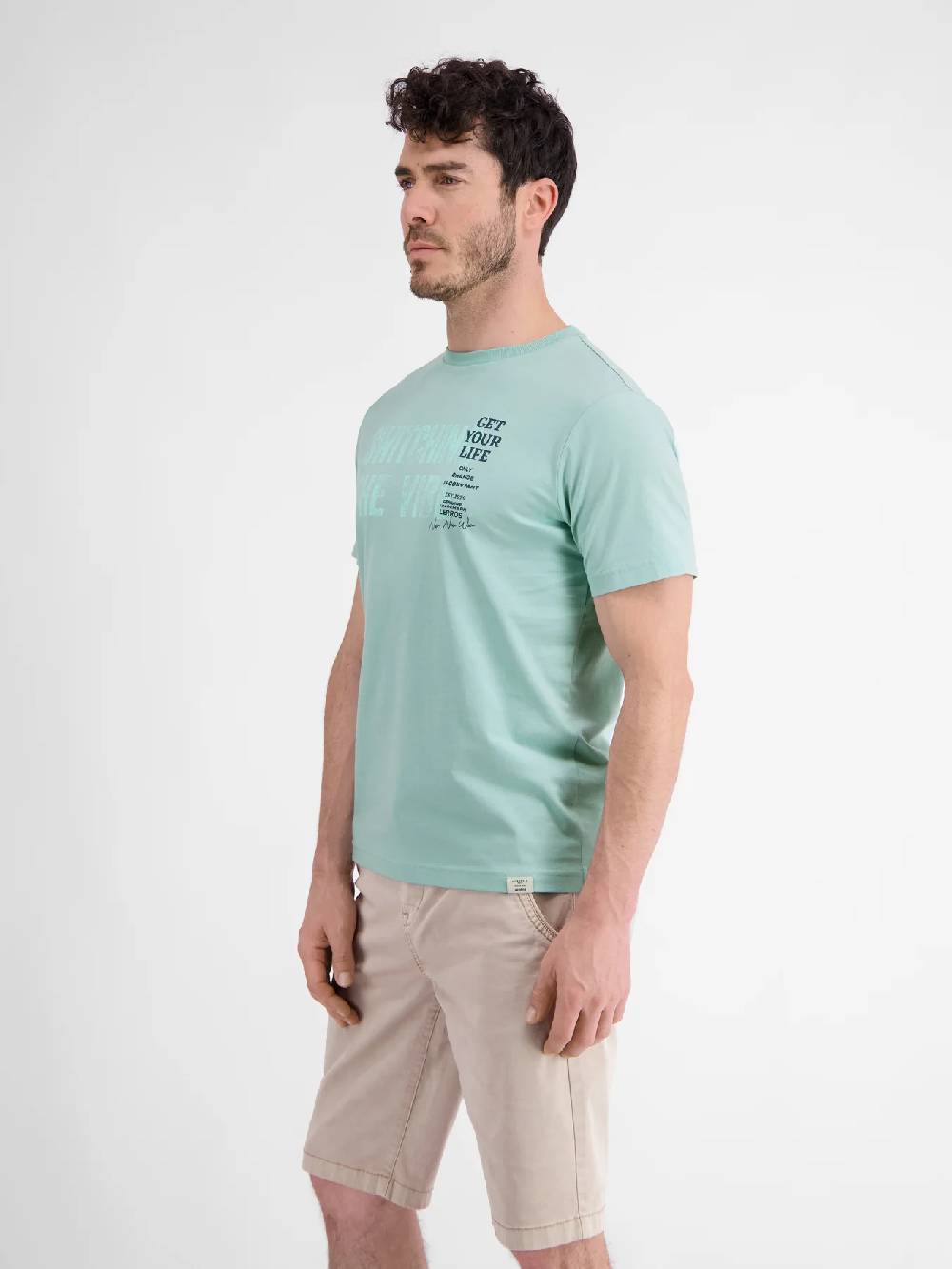 Lerros 2423005 EFFEN T-SHIRT PRINT OP DE BORST (622 COASTAL SEA BLUE) Sonderangebot