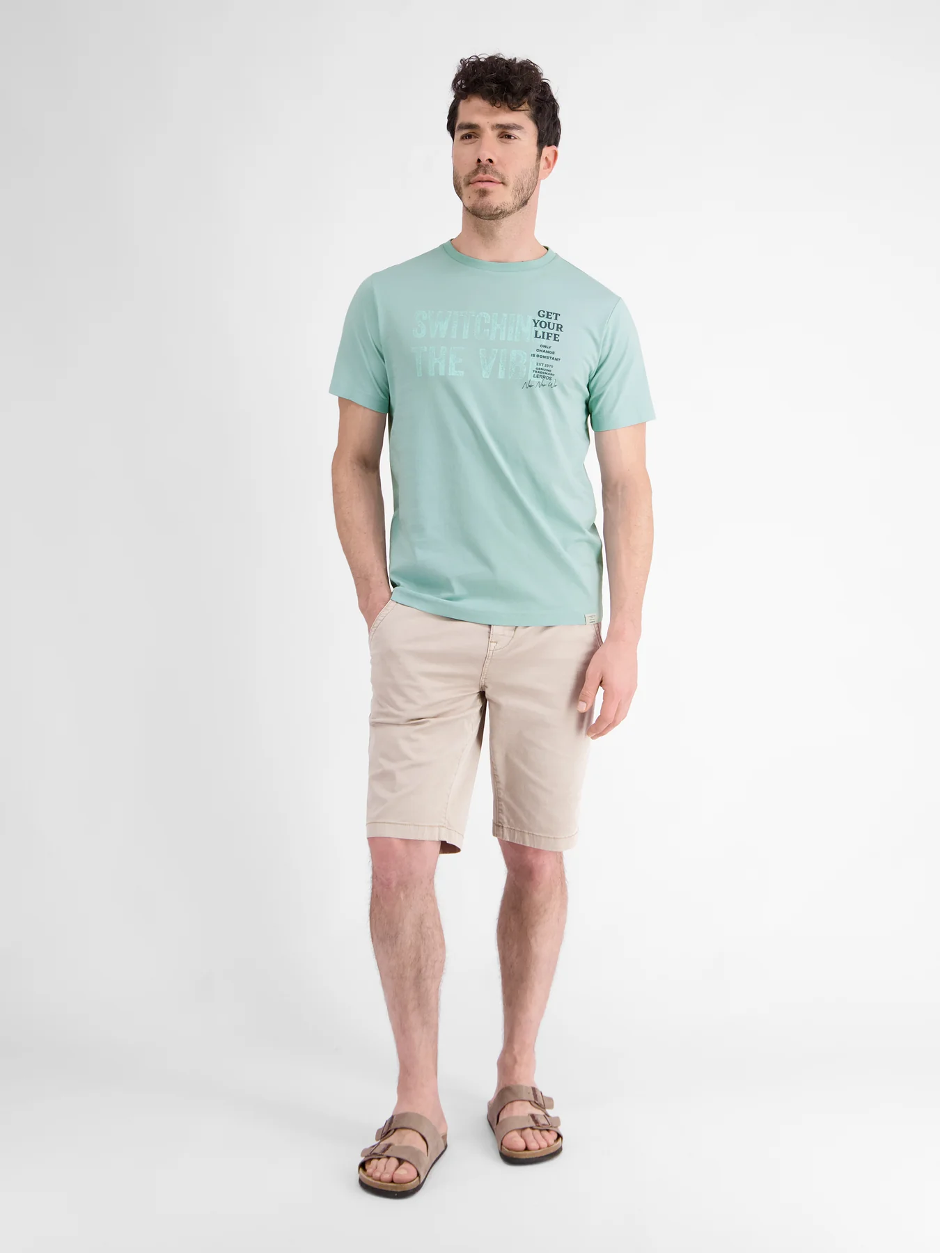 Lerros 2423005 EFFEN T-SHIRT PRINT OP DE BORST (622 COASTAL SEA BLUE) Sonderangebot