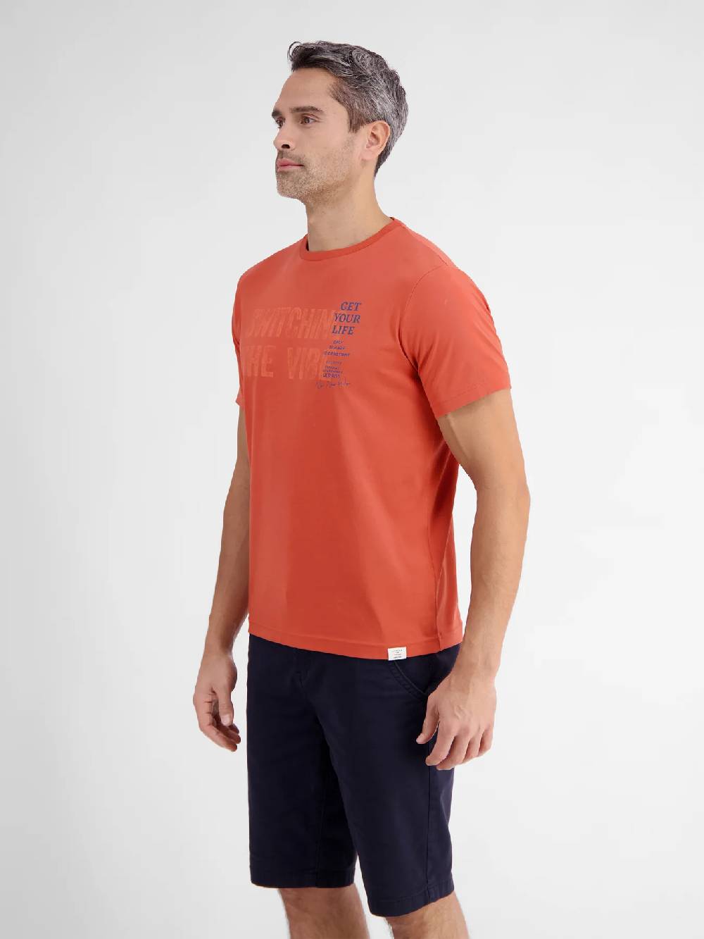 Lerros 2423005 EFFEN T-SHIRT PRINT OP DE BORST (327 DEEP CORAL RED) Versandkostenfrei
