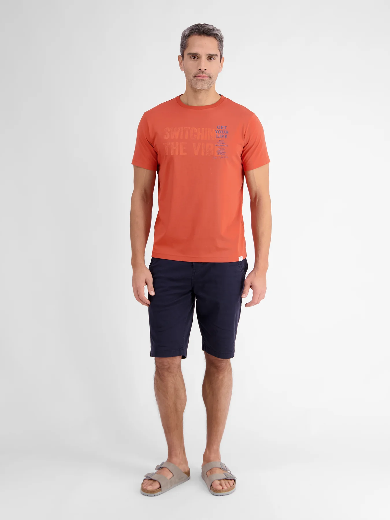 Lerros 2423005 EFFEN T-SHIRT PRINT OP DE BORST (327 DEEP CORAL RED) Versandkostenfrei
