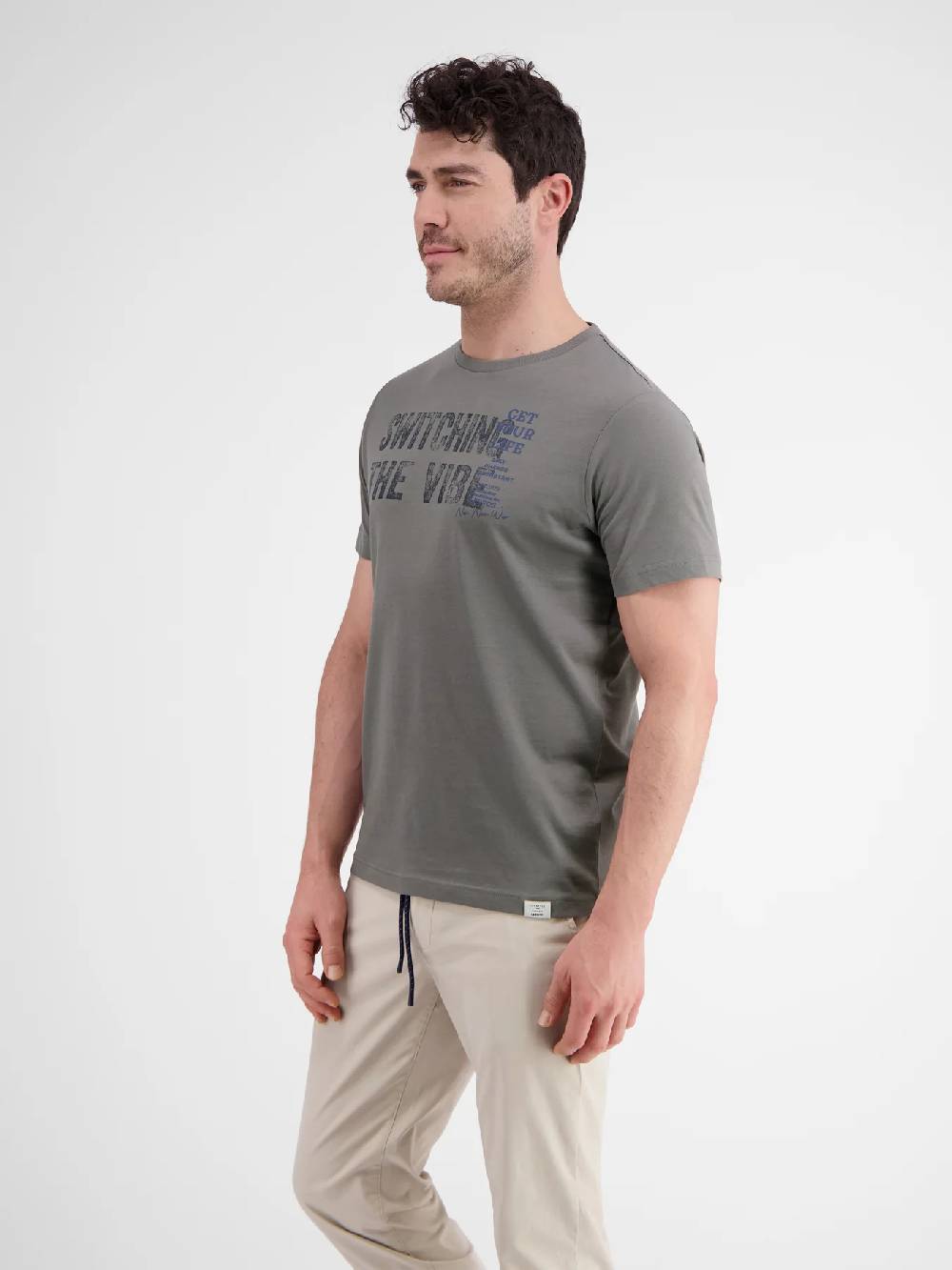 Lerros 2423005 EFFEN T-SHIRT PRINT OP DE BORST (277 BASALT GREY) Großer Ausverkauf