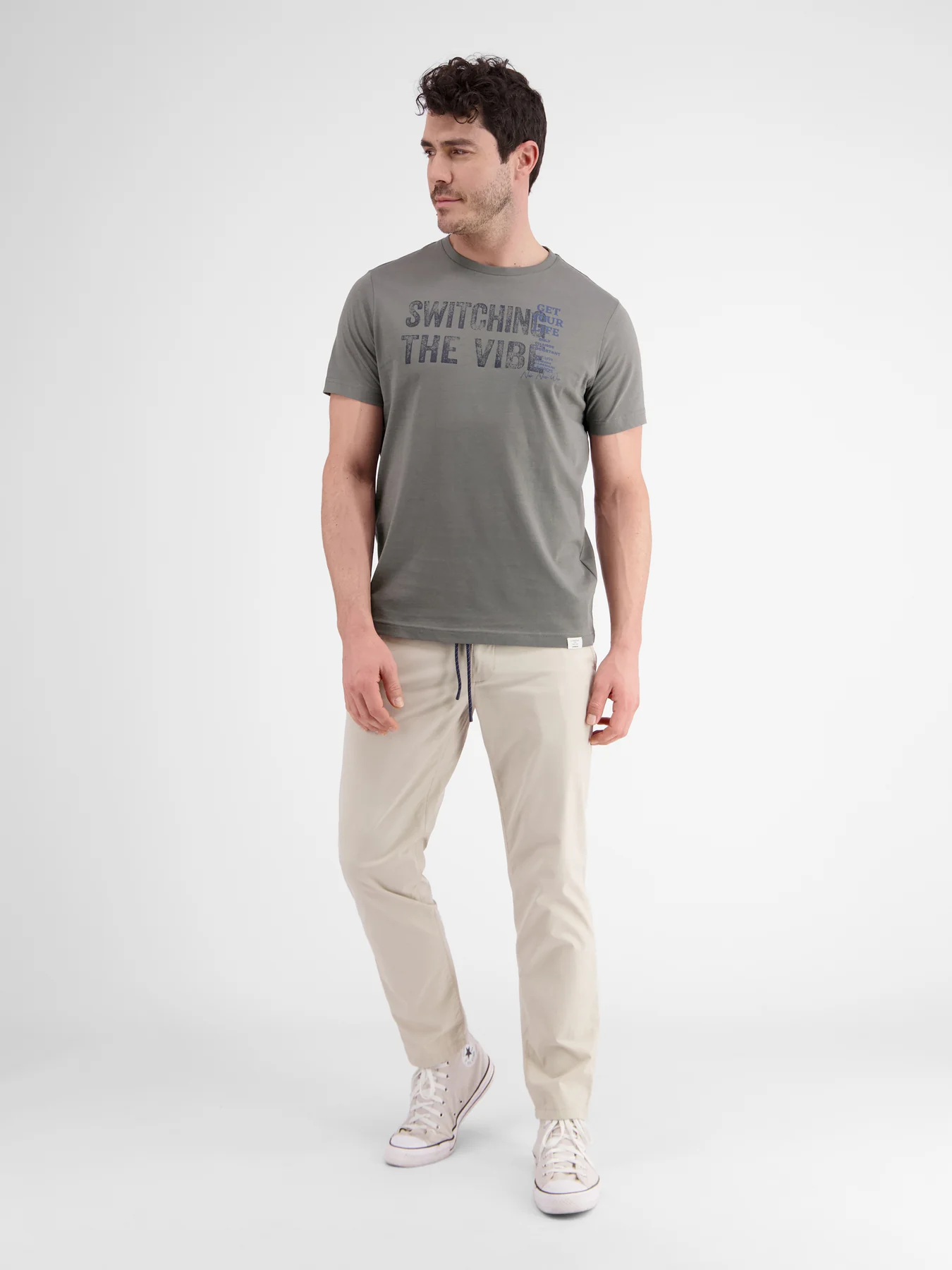Lerros 2423005 EFFEN T-SHIRT PRINT OP DE BORST (277 BASALT GREY) Großer Ausverkauf