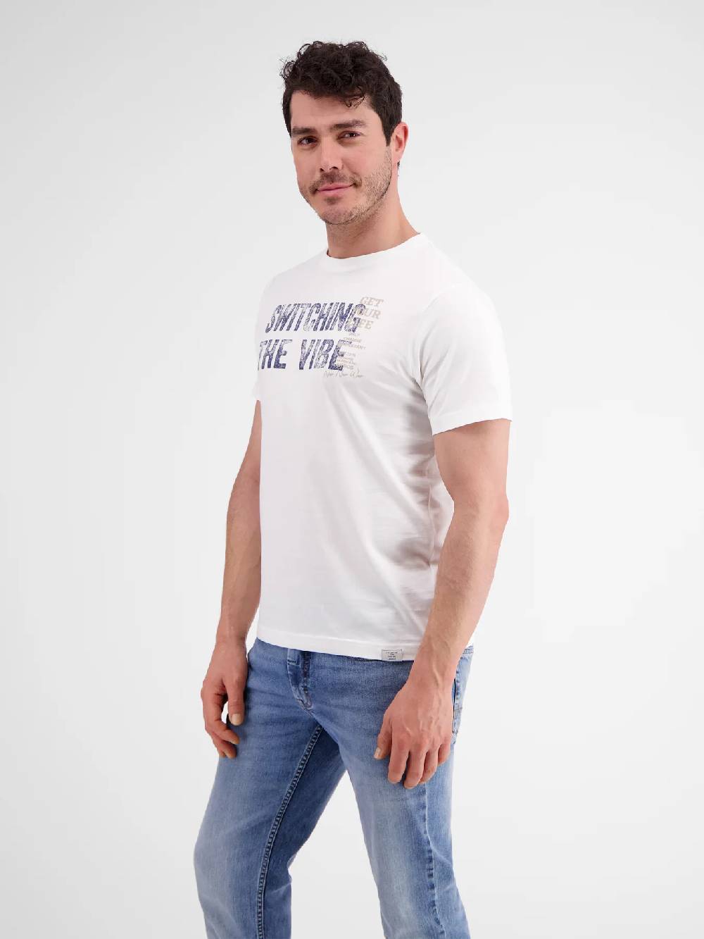 Lerros 2423005 EFFEN T-SHIRT PRINT OP DE BORST (103 BROKEN WHITE) Flash Sale