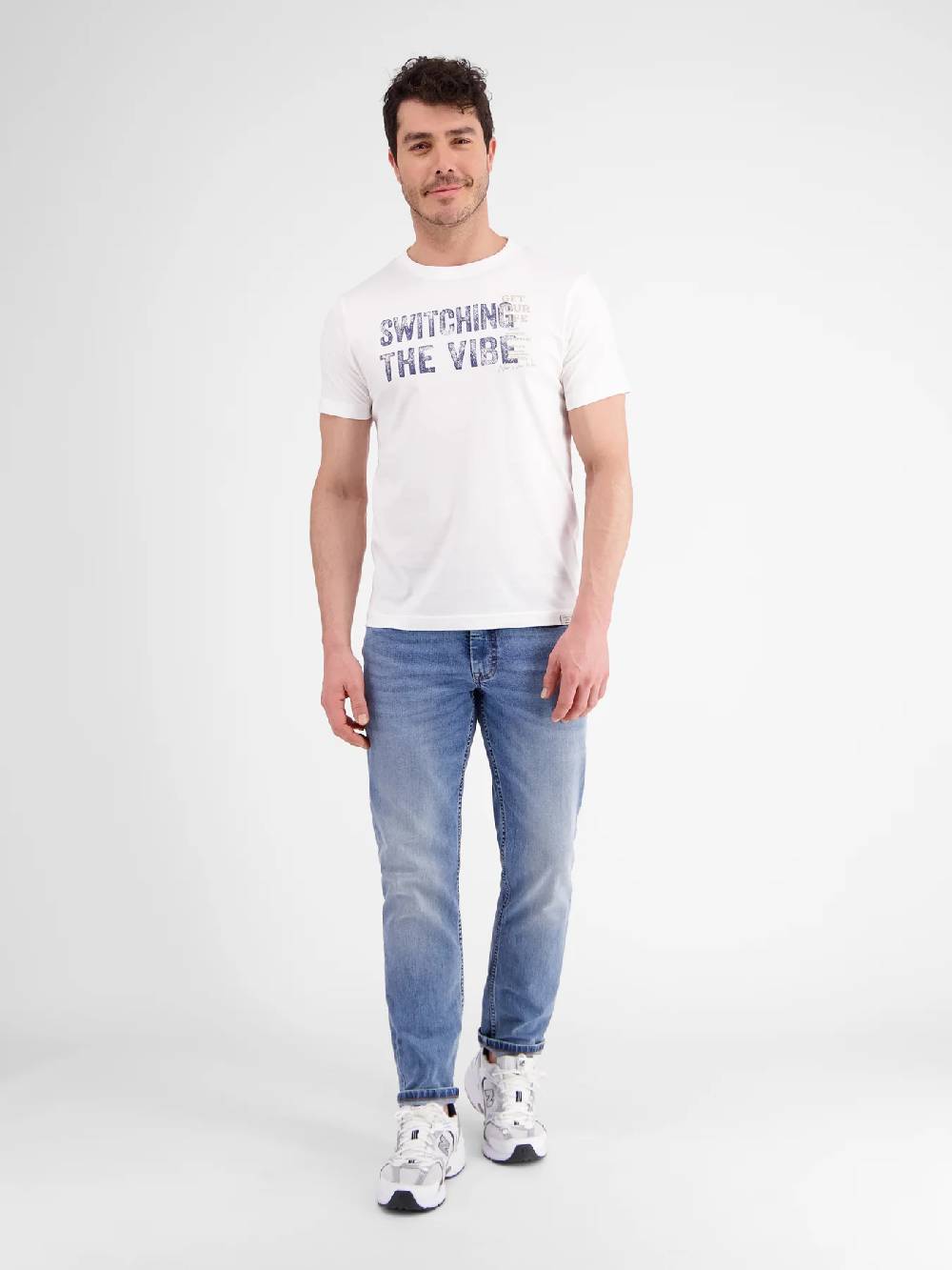 Lerros 2423005 EFFEN T-SHIRT PRINT OP DE BORST (103 BROKEN WHITE) Flash Sale
