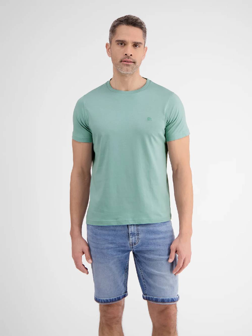 Lerros 2423000 EFFEN BASIC T-SHIRT LOGOSTEEK (622 COASTAL SEA BLUE) Online Shopping