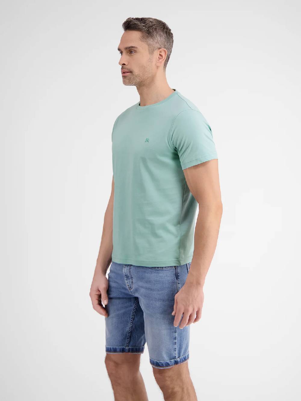 Lerros 2423000 EFFEN BASIC T-SHIRT LOGOSTEEK (622 COASTAL SEA BLUE) Online Shopping